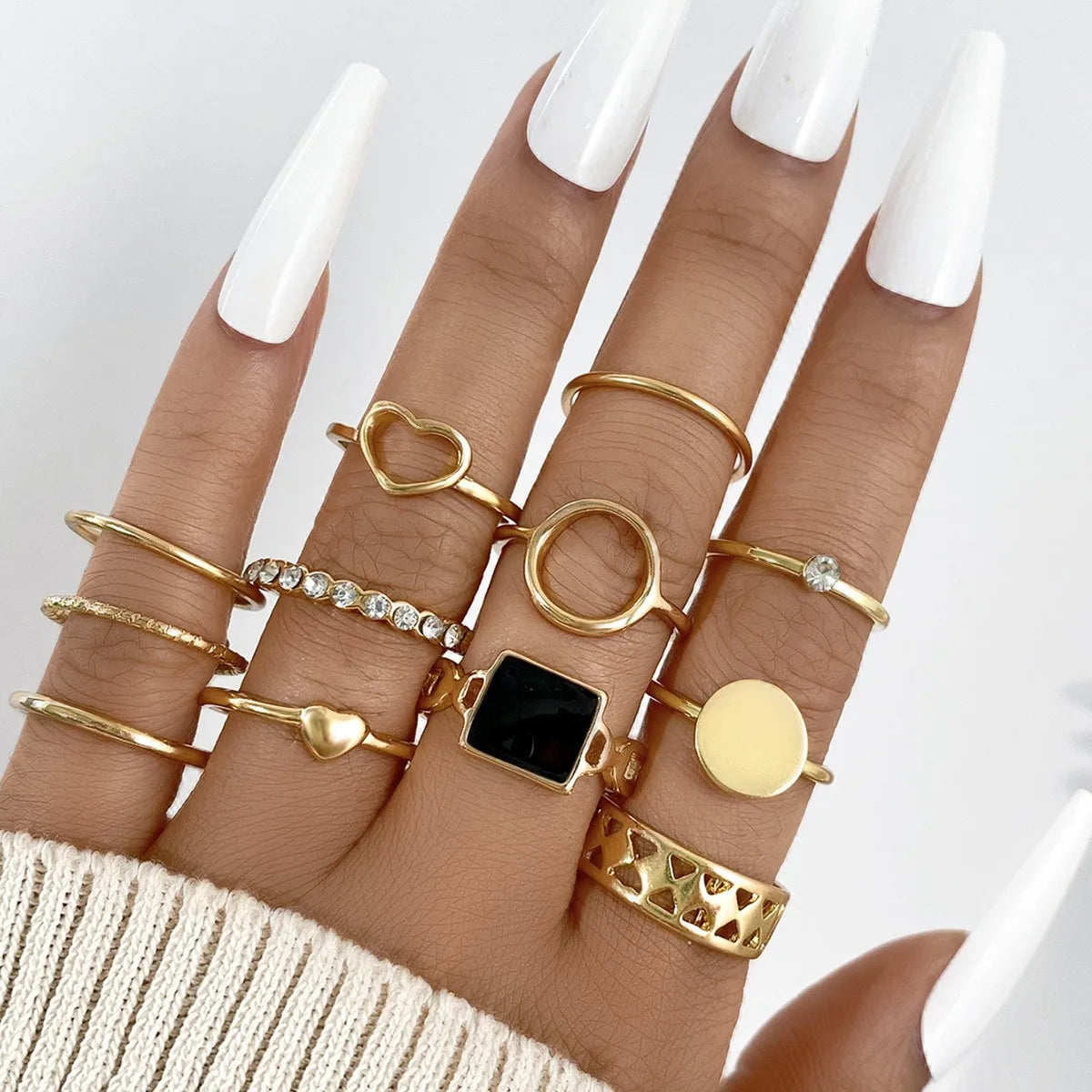 Bohemian Vintage Irregularly Ring Set for Women Gold Color Boho Butterfly Snake Heart Geometric Rings Retro Fashion Jewelry Gift-Dollar Bargains Online Shopping Australia