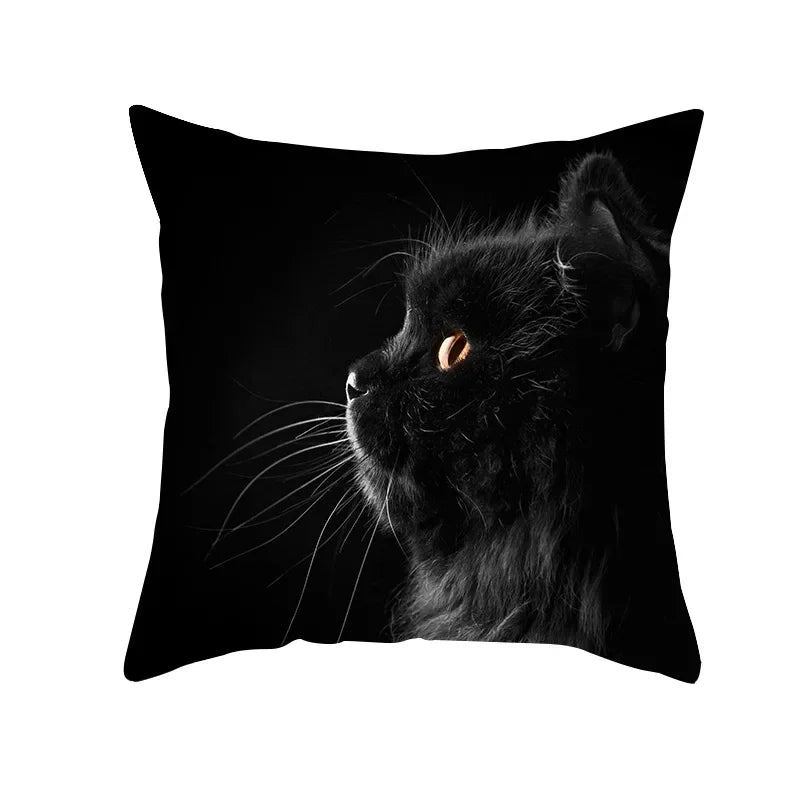 Black Cat Pillowcases Polyester Home Cute Kitty Animal Lover Cushion Cover Funny Decoration Pillow-Dollar Bargains Online Shopping Australia