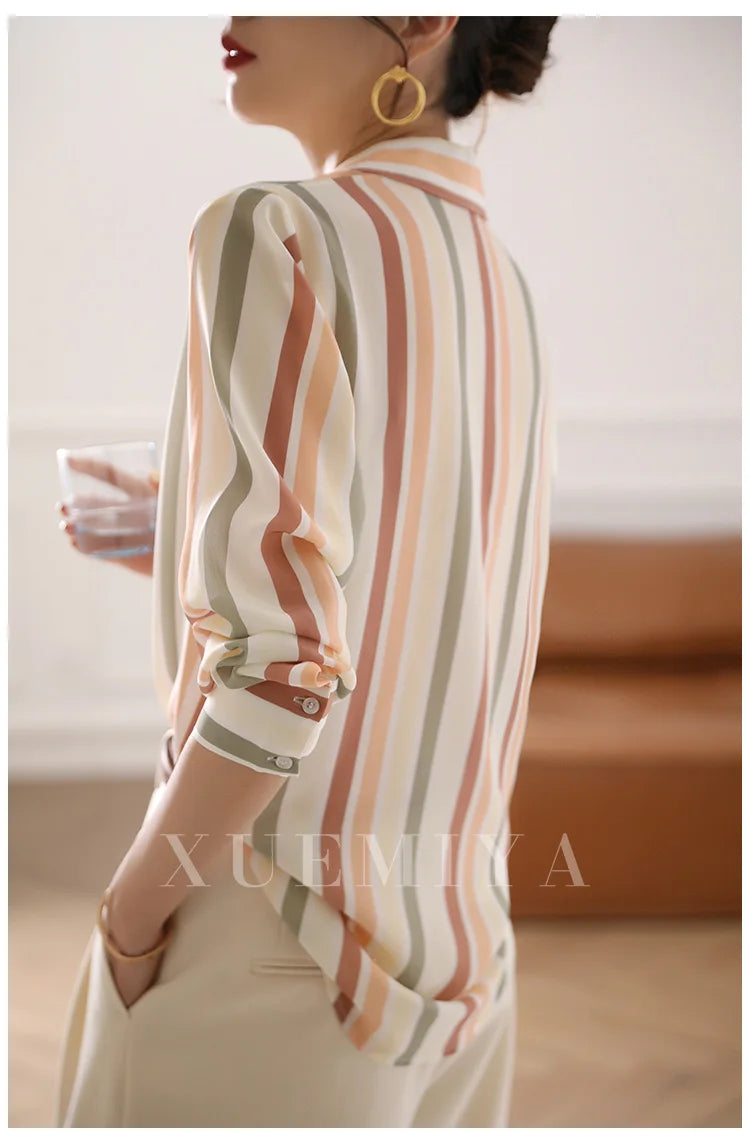 Fashion luxury ladies shirt printing blouse Spring Autumn Long sleeve Tops-Dollar Bargains Online Shopping Australia