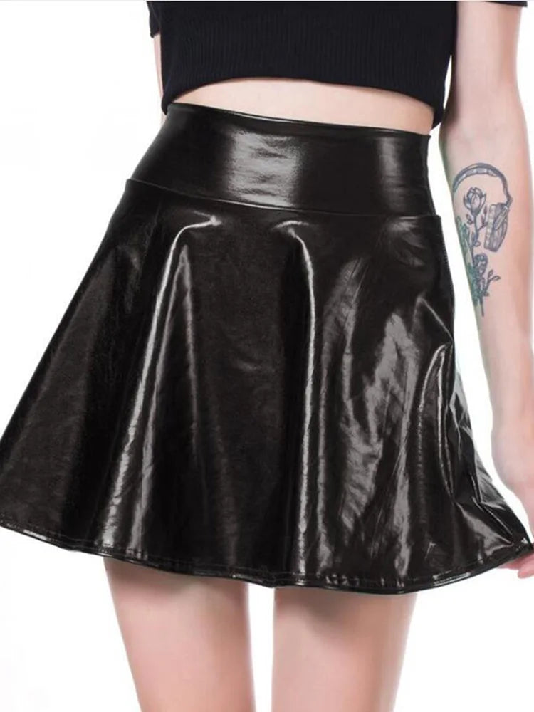 Pleated Skirts Women Short Sexy Elastic High Waist Solid Casual Green Silver Gold Pink Mini Party Clubwear-Dollar Bargains Online Shopping Australia