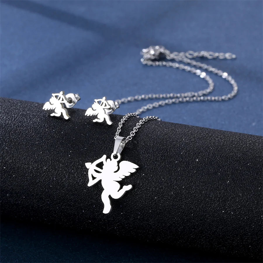 Jewelry Elegant Daisy Flowers Charm Chain Choker Necklaces Earrings Set Pendants For Women-Dollar Bargains Online Shopping Australia