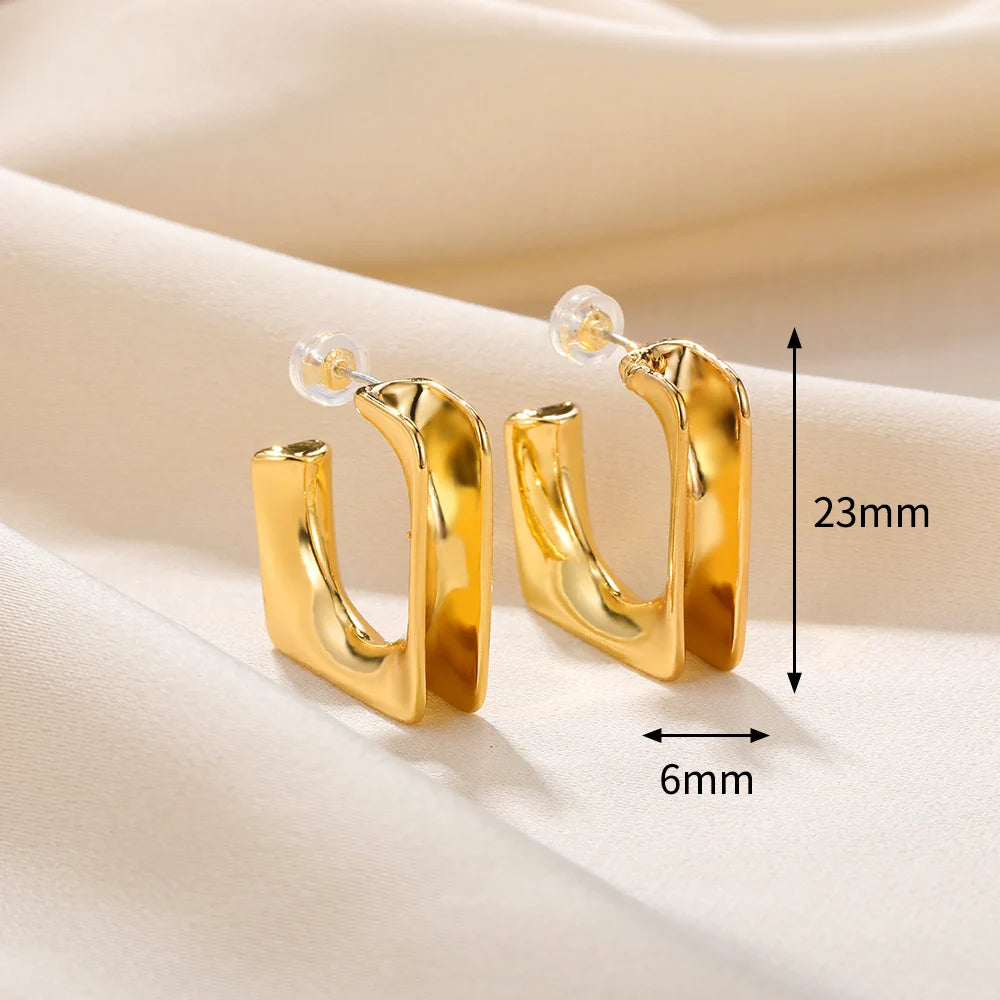 Vintage Stainless Steel Geometric Earrings For Women Personalized Fan-shaped Stud Earrings Party-Dollar Bargains Online Shopping Australia