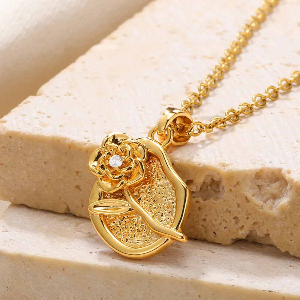 Rhinestone Rose Choker Shiny Zircon Sunrise Necklace For Women Gold Color Collar Evil Eyes Jewelry Y2k-Dollar Bargains Online Shopping Australia