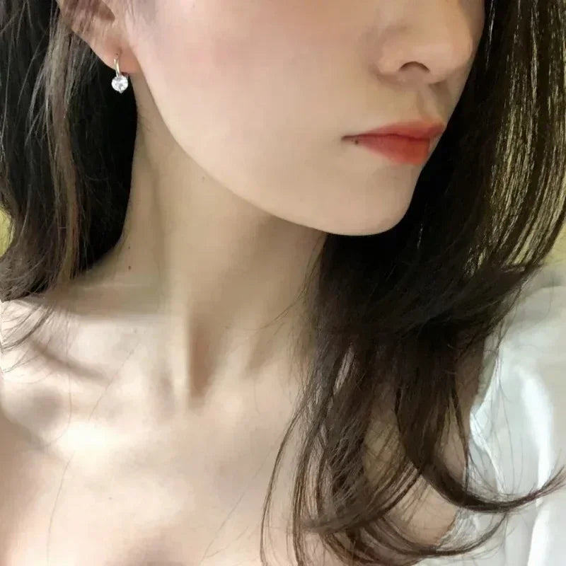 Gold Color Round Zircon Simple Drop Dangle Earrings for Women Charm Korean Hoop Jewelry Wedding Birthday Gift-Dollar Bargains Online Shopping Australia