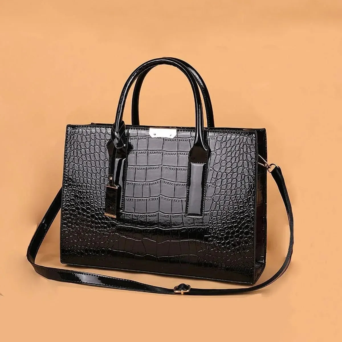 Luxury Handbag Crocodile PU Patent Leather Crossbody Bag-Dollar Bargains Online Shopping Australia