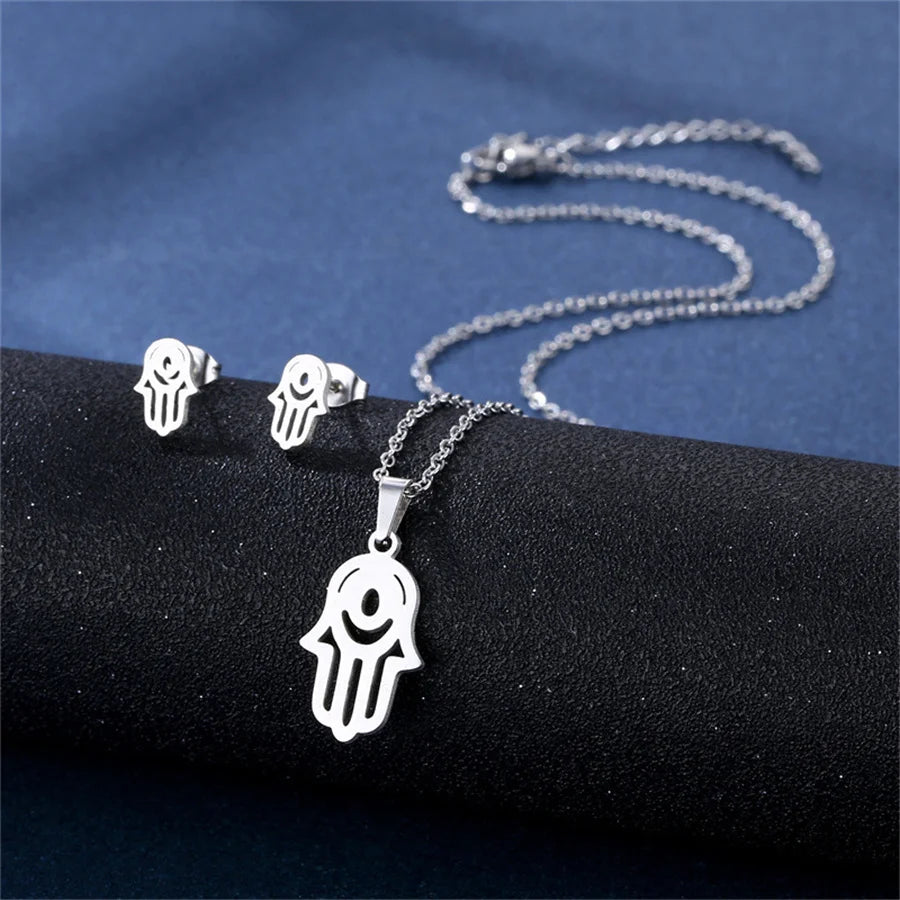 Jewelry Elegant Daisy Flowers Charm Chain Choker Necklaces Earrings Set Pendants For Women-Dollar Bargains Online Shopping Australia