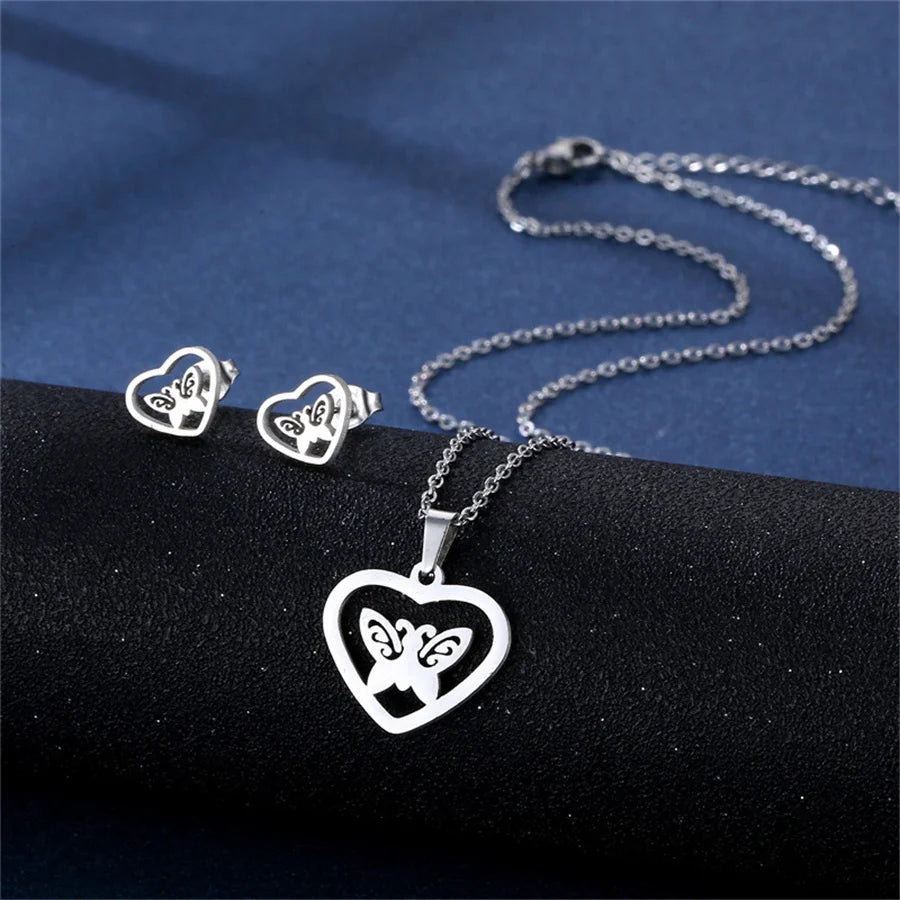 Jewelry Elegant Daisy Flowers Charm Chain Choker Necklaces Earrings Set Pendants For Women-Dollar Bargains Online Shopping Australia