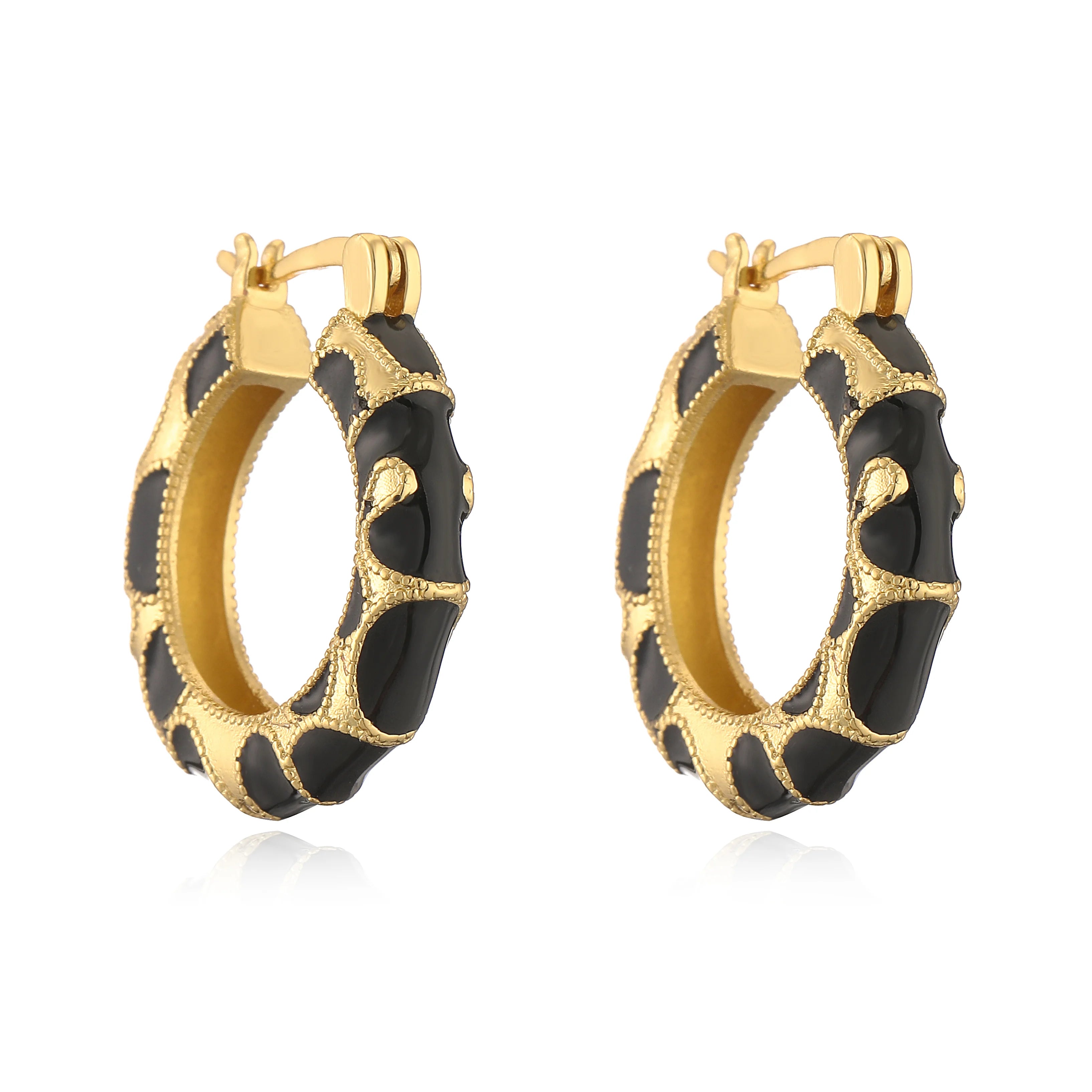 Leopard Print hoop Earrings rings necklace Fashion black white Cubic Zirconia women Geometric Jewelry set-Dollar Bargains Online Shopping Australia