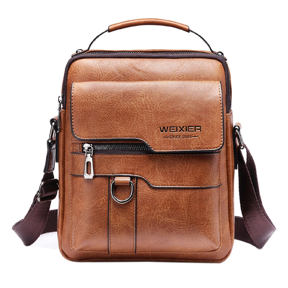 Luxury Men Sling Bag Leather Side Shoulder Bag For Men Husband Gift Business Messenger Crossbody Bag Male Vintage Handbag-Dollar Bargains Online Shopping Australia