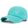 High Ponytail Baseball Caps for Women Snapback Hat Distressed Star Washed Denim Cap Adjustable Hip Hop Hole Star Fishing Hat-Dollar Bargains Online Shopping Australia