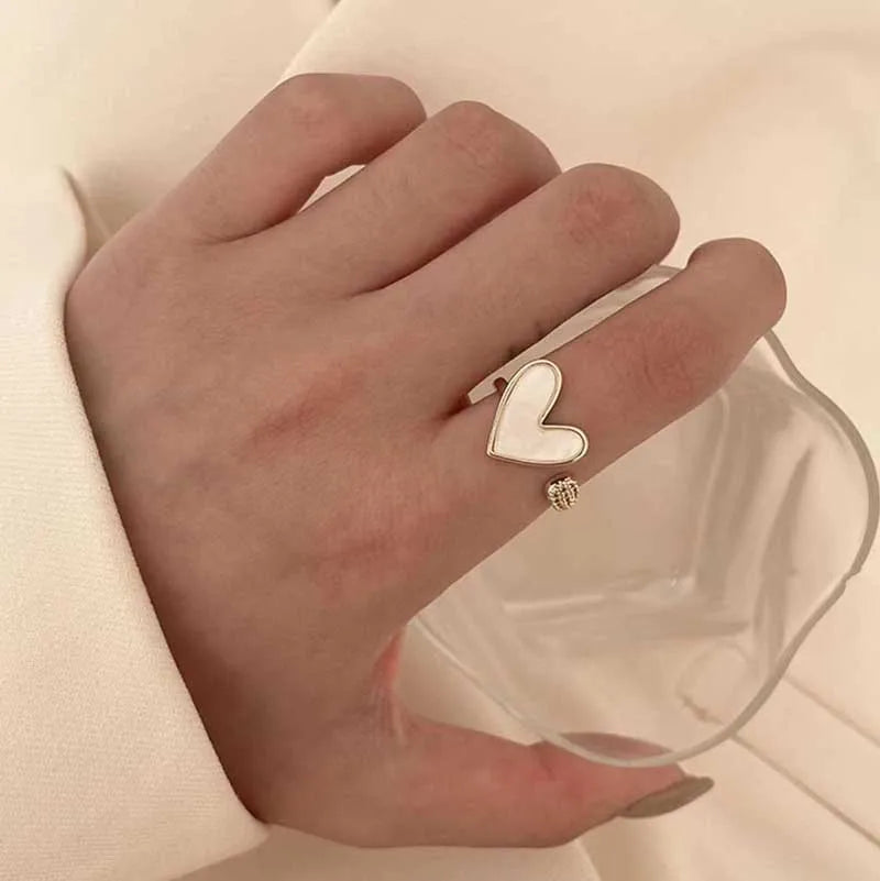 Heart Rings For Women Minimalist Aesthetic Drop Of Oil Open Rings Female Dinner Party Charming Ring Set Jewelry-Dollar Bargains Online Shopping Australia