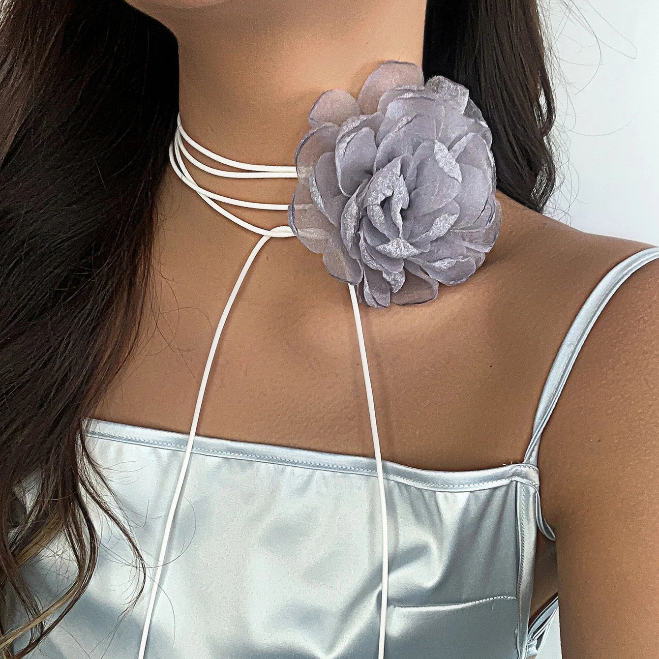 Romantic Gothic Big Rose Flower Clavicle Chain Necklace for Women Ladies Korean Fashion Adjustable Rope Choker Y2K Accessories-Dollar Bargains Online Shopping Australia