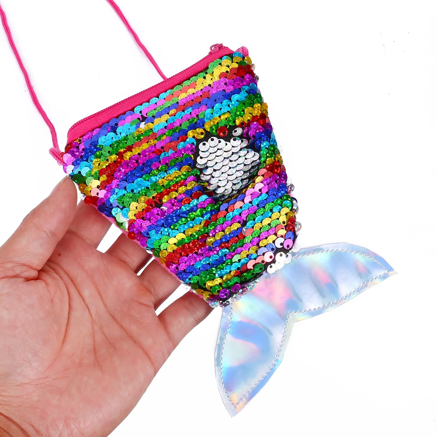 Lovely Shiny Mermaid Tail Sequin Girl Crossbody Bag Children Coin Purse Women Shoulder Bag Exquisite Birthday Gifts-Dollar Bargains Online Shopping Australia