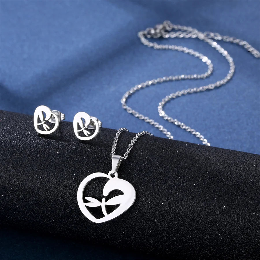 Jewelry Elegant Daisy Flowers Charm Chain Choker Necklaces Earrings Set Pendants For Women-Dollar Bargains Online Shopping Australia