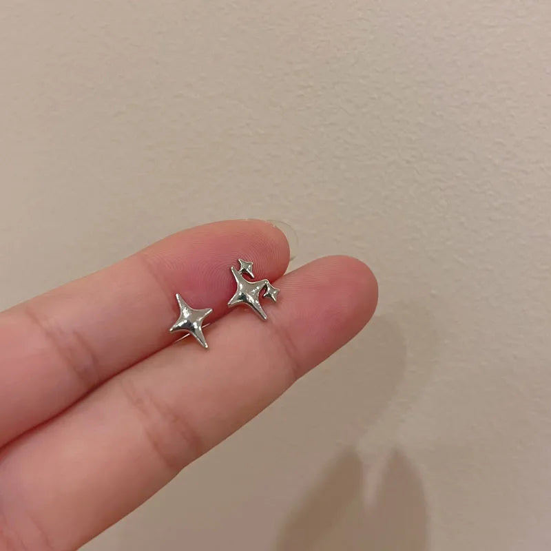 Silver Color Plated Hollow Star Hoop Earring For Women Fashion Vintage Accessories Aesthetic Jewelry Gift-Dollar Bargains Online Shopping Australia