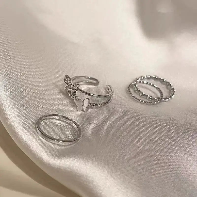 Heart Rings For Women Minimalist Aesthetic Drop Of Oil Open Rings Female Dinner Party Charming Ring Set Jewelry-Dollar Bargains Online Shopping Australia