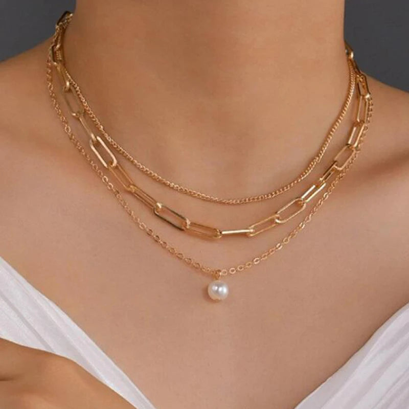 Vintage Double Round Charm Layered Necklace Women's Jewelry Layered Accessories for Girls Gifts Bohemian Fashion Pendant-Dollar Bargains Online Shopping Australia