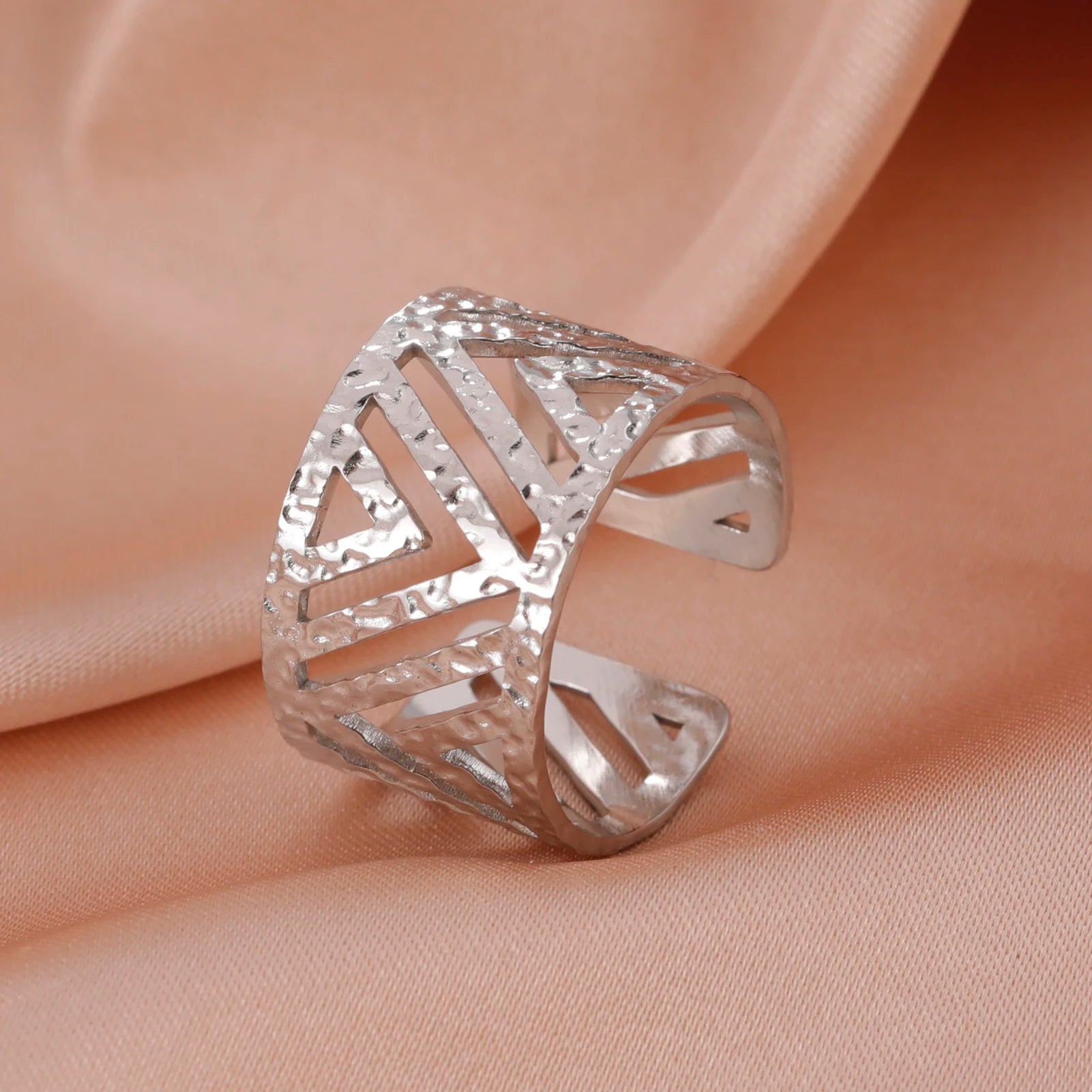 Women Rings Geometric Heart Aesthetic Adjustable Open Finger Ring Fashion Party Jewelry Gifts-Dollar Bargains Online Shopping Australia