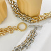 Hip Hop Two Tone Thick Wide Link Chains Chunky Necklace for Woman OT Buckle Metal Choker Necklaces Statement Jewelry Gift-Dollar Bargains Online Shopping Australia