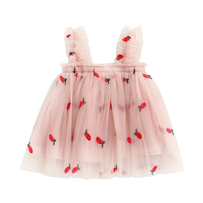 Toddler Dress Kids Girls Party 2023 Summer Sleeveless Daisy Floral Tutu Dress Layered Tulle Dress Princess Birthday Dresses-Dollar Bargains Online Shopping Australia