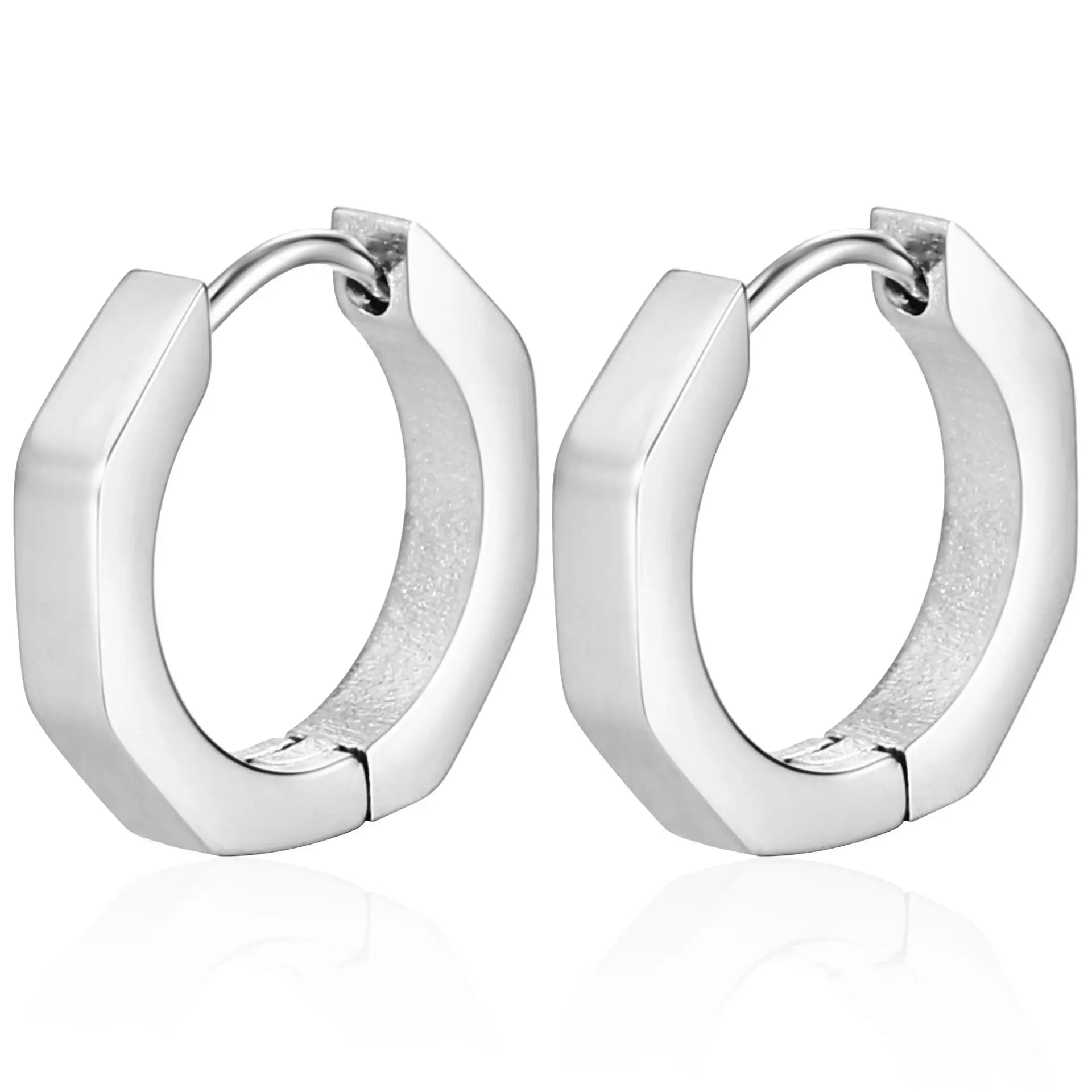 2PCS New Gold Color Square Hoop Earrings Women Men Stainless Steel Huggie Minimalist Punk Unisex Rock Earrings Piercing Jewelry-Dollar Bargains Online Shopping Australia