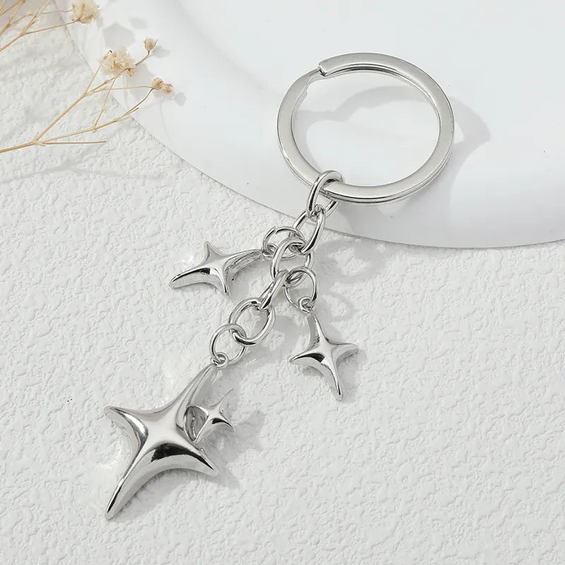 Y2K Keychains Star Moon Metal Key Rings For Women Men Friendship Gift Handbag Decoration Handmade Jewelry-Dollar Bargains Online Shopping Australia