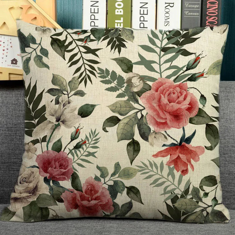 Nordic plant print cushion home decorative pillow 45x45cm pillowcase Modern sofa Decor tropical leaves seat back-Dollar Bargains Online Shopping Australia