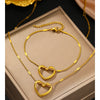 Stainless Steel Jewelry Set Novelty Twisted Heart Light Luxury High-end Sense Jewelry Set Women-Dollar Bargains Online Shopping Australia