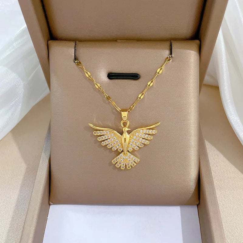 Phoenix Wing Animal Necklace Fashion Cute Bird Wedding Personality Versatile Clavicle Chain Birthday Gift-Dollar Bargains Online Shopping Australia