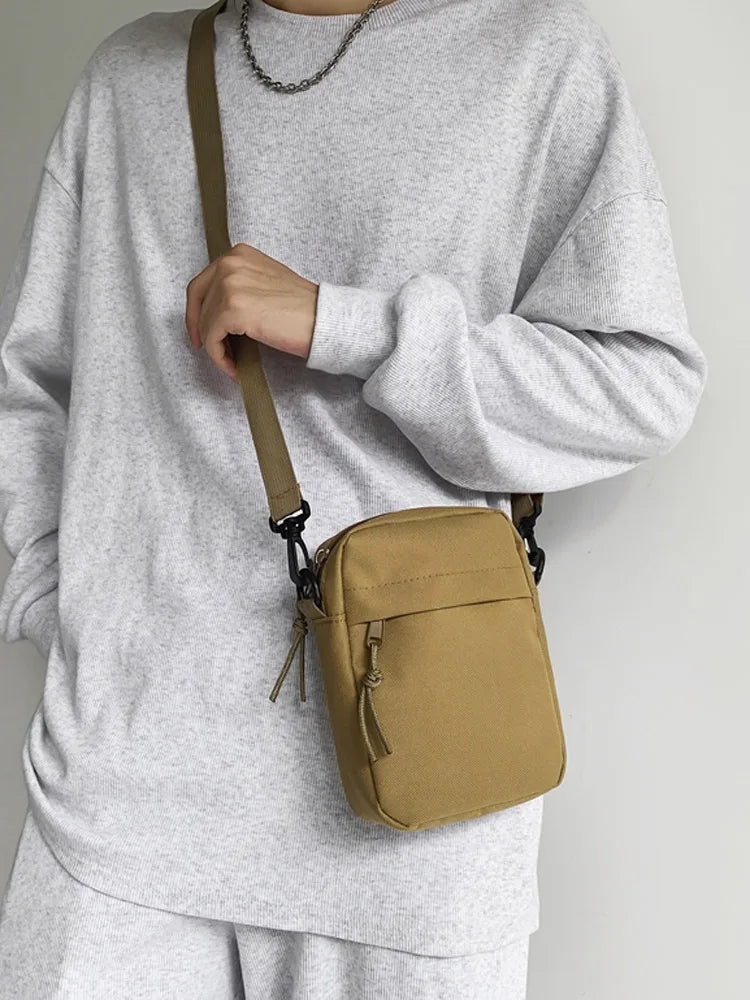 Messenger Sling Bags For Men Casual Canvas Small Zipper Crossbody Pouch Simple Small Crossbody Shoulder Bag Men Bag-Dollar Bargains Online Shopping Australia