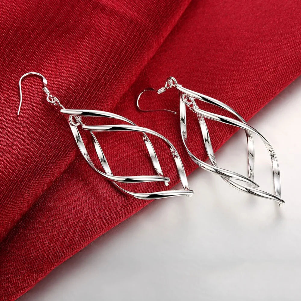 Sterling Silver wedding Earring Jewelry Women High Quality Long Earrings Hanging Drop hoop-Dollar Bargains Online Shopping Australia