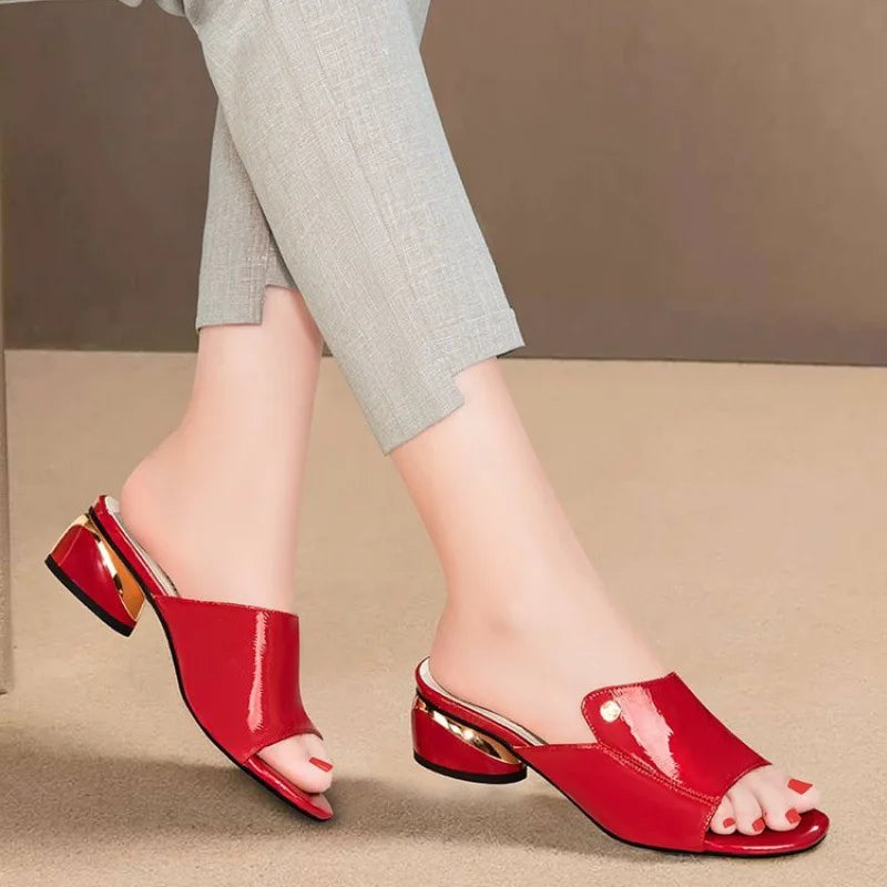 Women's Shoes Fashion Red Sexy xSlippers PU Soft Leather Ladies Comfortable Sandals-Dollar Bargains Online Shopping Australia