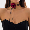 Gothic Elegant Big Rose Flower Clavicle Chain Necklace Women Wed Bridal Sexy Adjustable Choker Mariage Jewelry Y2K Accessories-Dollar Bargains Online Shopping Australia