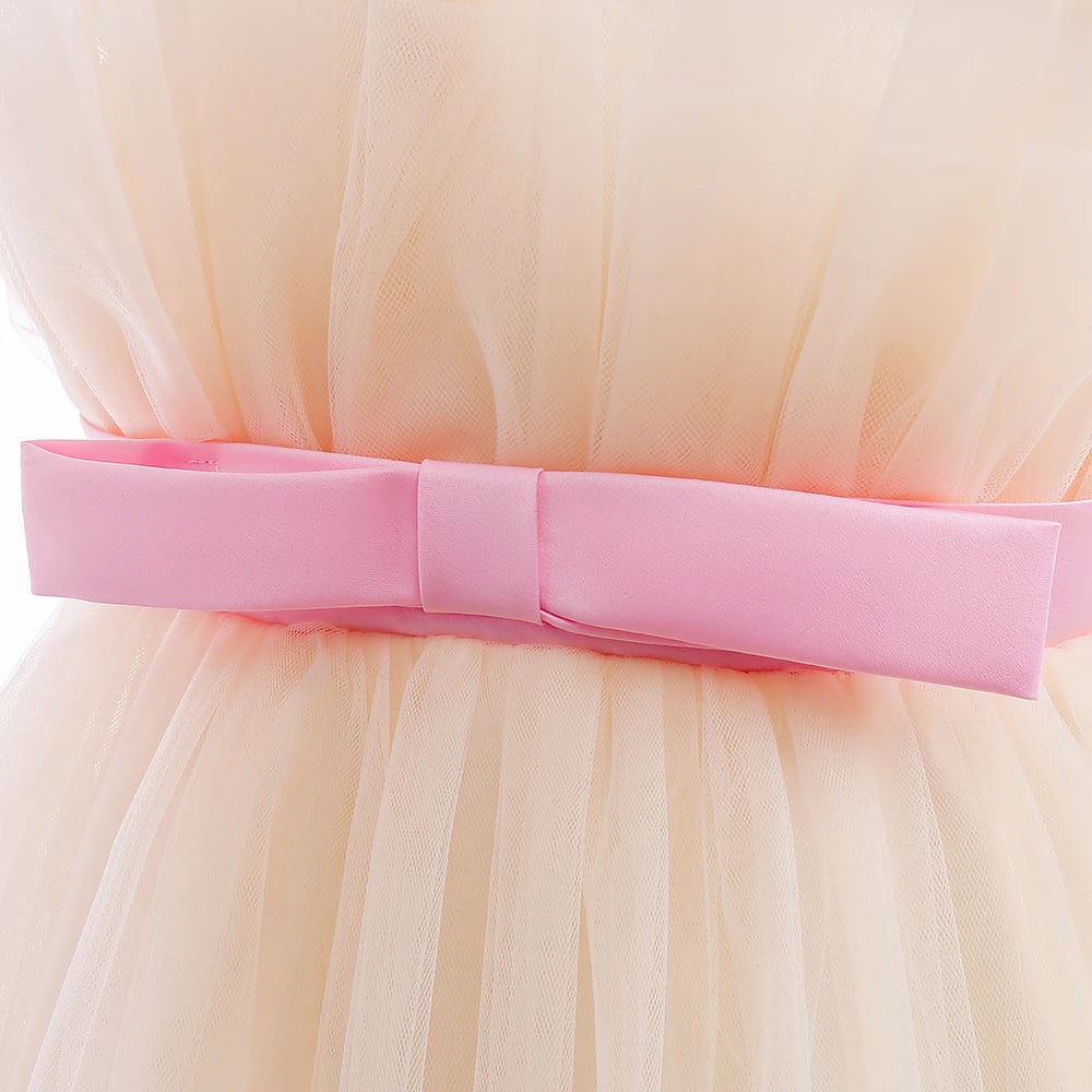 Girl Ruffles Princess Dress Toddler Infantil Wedding Party Prom Gown Kids Evening Bridesmaid Tulle 1 Years Birthday Pink Dresses-Dollar Bargains Online Shopping Australia