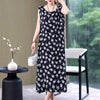 Vintage Summer Dress Vestido Print Natural Regular Sleeveless O-neck Cotton Dresses Women Clothing Plus Size-Dollar Bargains Online Shopping Australia