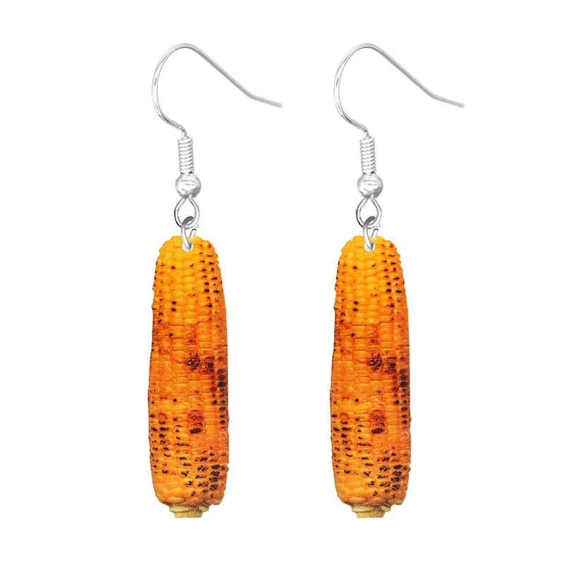 Food Earring 2D Handmade Cute Interesting Taco Corn Crunchy Burger Biscuits French Fries Ice Cream Cheese Cute-Dollar Bargains Online Shopping Australia