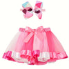 Mini skirt Party With Hairpin Tutu Skirt Baby Girl Skirts Princess Rainbow Tulle Skirts Girls Clothes Children Clothing-Dollar Bargains Online Shopping Australia