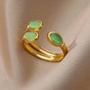 Opal Stone Rings For Women Vintage Wedding Open Adjustable Finger Ring Fashion-Dollar Bargains Online Shopping Australia