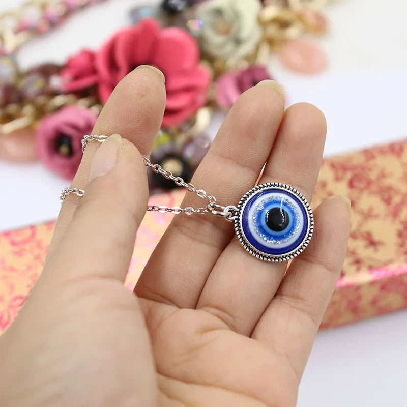 Punk Evil Eye Necklaces Blue Eyeball Connect Exaggeration Multiple Dense Evil Eyes Necklace-Dollar Bargains Online Shopping Australia