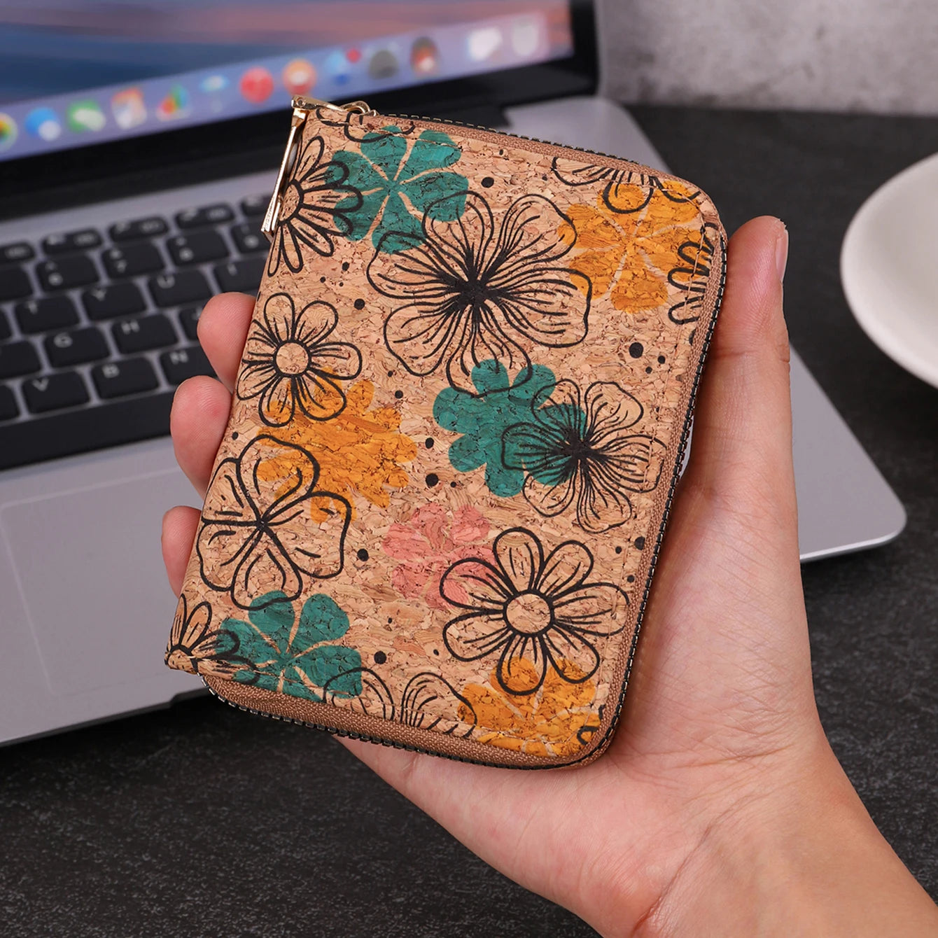 Multifunctional Bohemian style short women's wallet wood grain multi card slot wallet large capacity portable car-Dollar Bargains Online Shopping Australia