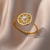 Opal Stone Rings For Women Vintage Wedding Open Adjustable Finger Ring Fashion-Dollar Bargains Online Shopping Australia