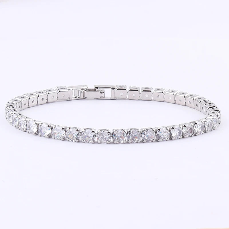 Rainbow Crystal Tennis Bracelets For Women Bracelet Set 18K Gold Silver Colorful Zirconia Femme Bridal Wedding Jewelry-Dollar Bargains Online Shopping Australia