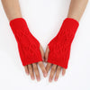 Women Winter Fingerless Gloves Warm Soft Wool Knitted Mittens Elegant Wrist Arm Hand Half Finger Elastic Short Gloves-Dollar Bargains Online Shopping Australia