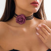 Gothic Elegant Big Rose Flower Clavicle Chain Necklace Women Wed Bridal Sexy Adjustable Choker Mariage Jewelry Y2K Accessories-Dollar Bargains Online Shopping Australia