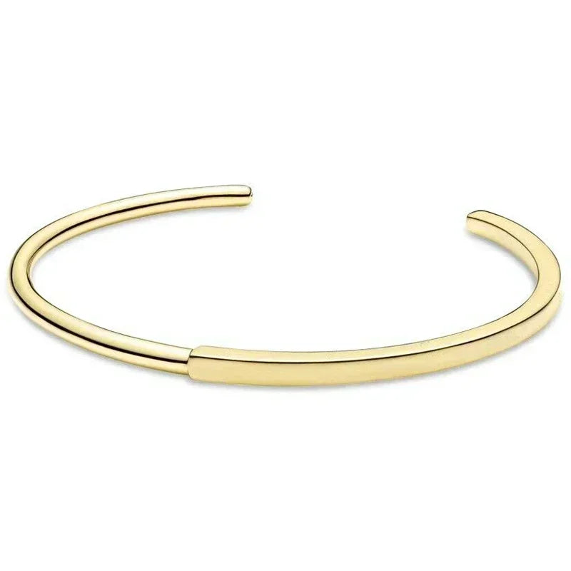 925 Sterling Silver Classic Luxury I-D Open Bracelet Simple Charm Bracelet Elegant Women's Jewelry Gift-Dollar Bargains Online Shopping Australia