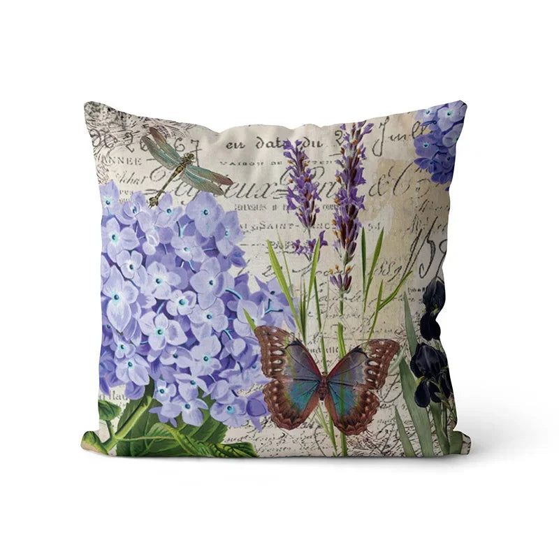 Happy Easter Day Purple Flower Pillow Case Hydrangea Lavender Rose Forest Pillowslip Cushion Covers Sofa Living Room-Dollar Bargains Online Shopping Australia