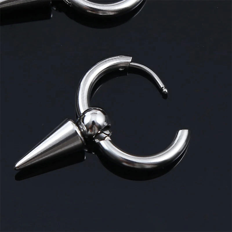 Punk Gothic Stainless Steel Drop Earrings Studs for Women Men Gothic Street Pop Hip Hop Rock Ear Jewelry Gift-Dollar Bargains Online Shopping Australia