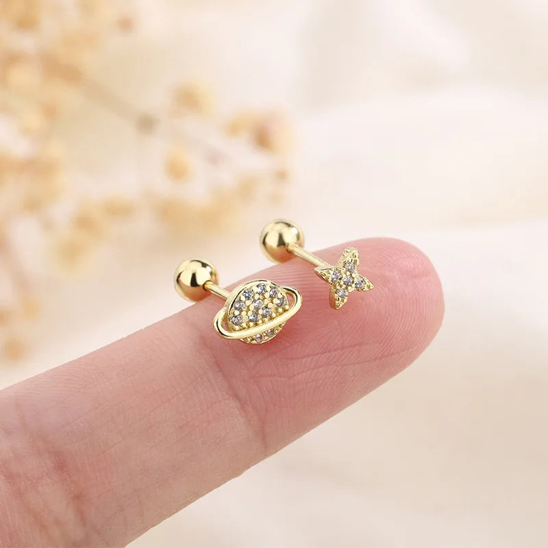 Fashion Gold Color Butterfly Tragus Piercings for The Ear Helix Stud Earrings for Women Tibetan Charm Ear Bone Piercing Jewelry-Dollar Bargains Online Shopping Australia