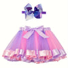 Mini skirt Party With Hairpin Tutu Skirt Baby Girl Skirts Princess Rainbow Tulle Skirts Girls Clothes Children Clothing-Dollar Bargains Online Shopping Australia