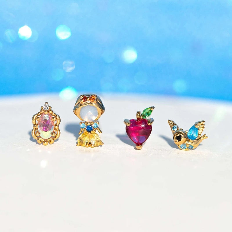 4pcs Fairy Cute Animal Comb Princess Stud Earrings Set Fashion Zircon Crystal Women Girls Gift Jewelry-Dollar Bargains Online Shopping Australia